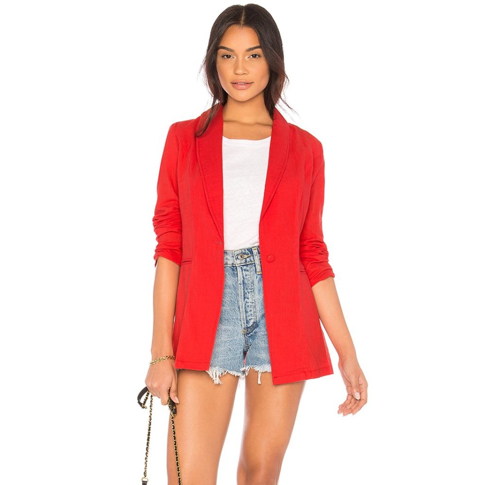 LIONESS Red linen blazer